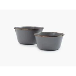 Barebones Bols à Mélanger En Émail - 2 Pièces - Gris Pierre