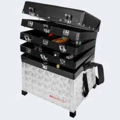 Boîte De Pêche Et Siège | 4 Niveaux | Grand Compartiment Principal | Aluminium -Pêche Boutique boite de peche et siege 4 niveaux grand compartiment principal aluminium 2