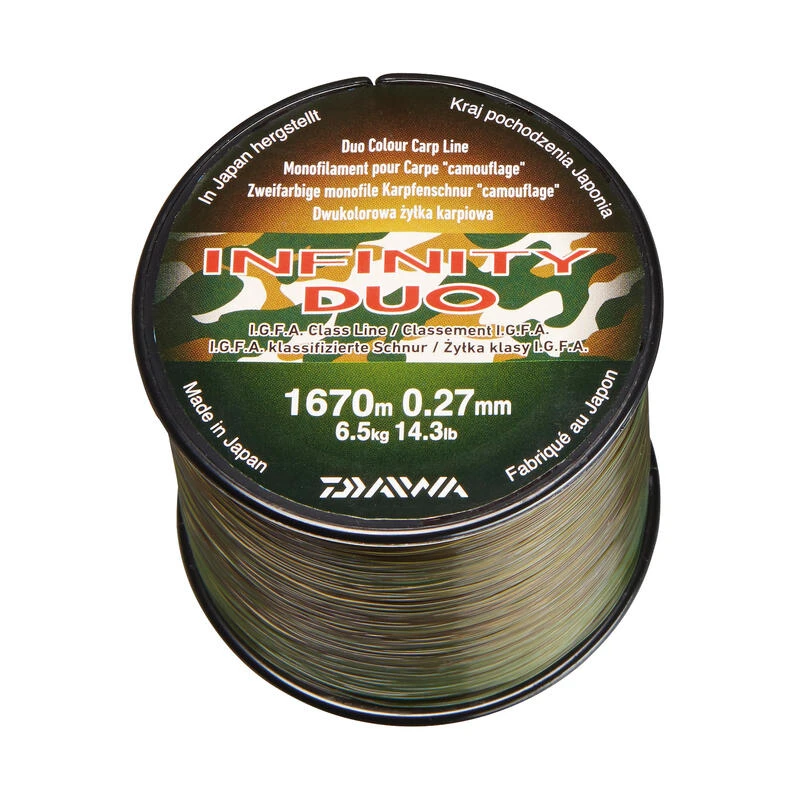 Daiwa FIL Pêche De La Carpe INFINITY DUO CAMO 27/100 1 Daiwa FIL Pêche De La Carpe INFINITY DUO CAMO 27/100