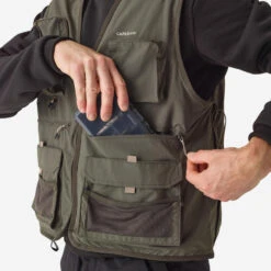 GILET De Pêche 500 Kaki -Pêche Boutique gilet de peche 500 kaki 2