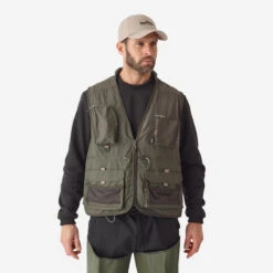 GILET De Pêche 500 Kaki