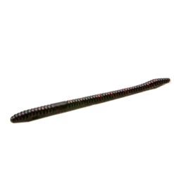 Zoom LEURRE SOUPLE PÊCHE DU BLACK BASS FINESSE WORM BLACK & RED