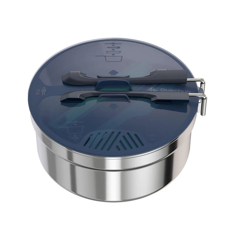 Quechua Popote Camp Du Randonneur MH100 Inox 2 Personnes (1,6L) 2 Quechua Popote Camp Du Randonneur MH100 Inox 2 Personnes (1,6L) – Image 2